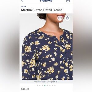 Lush Martha button detail blouse. Large.